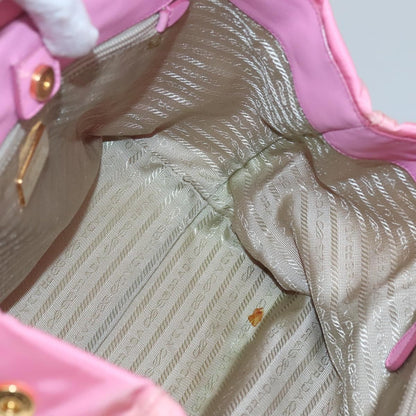 Prada Bow Tote Tessuto with Leather, PINK, NYLON, Tote bag