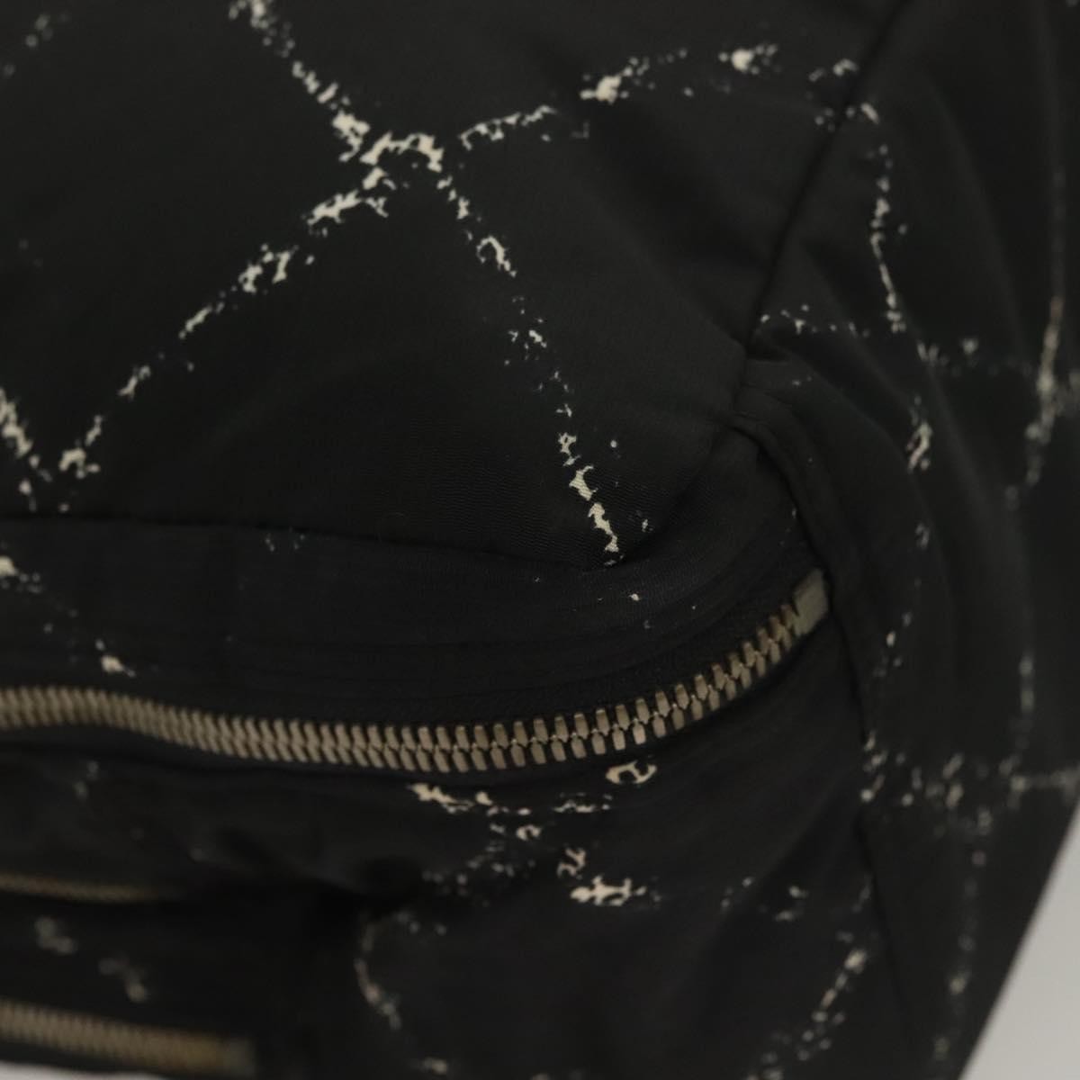 Chanel Travel Line Boston Bag Printed Nylon, BLACK, NYLON, Travel bag