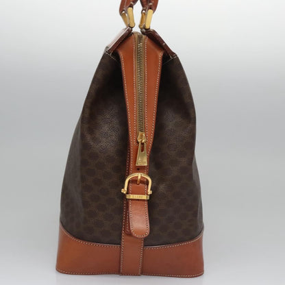 Celine Vintage Macadam Tote bag Canvas and Leather, Brown, Canvas, Tote Bag