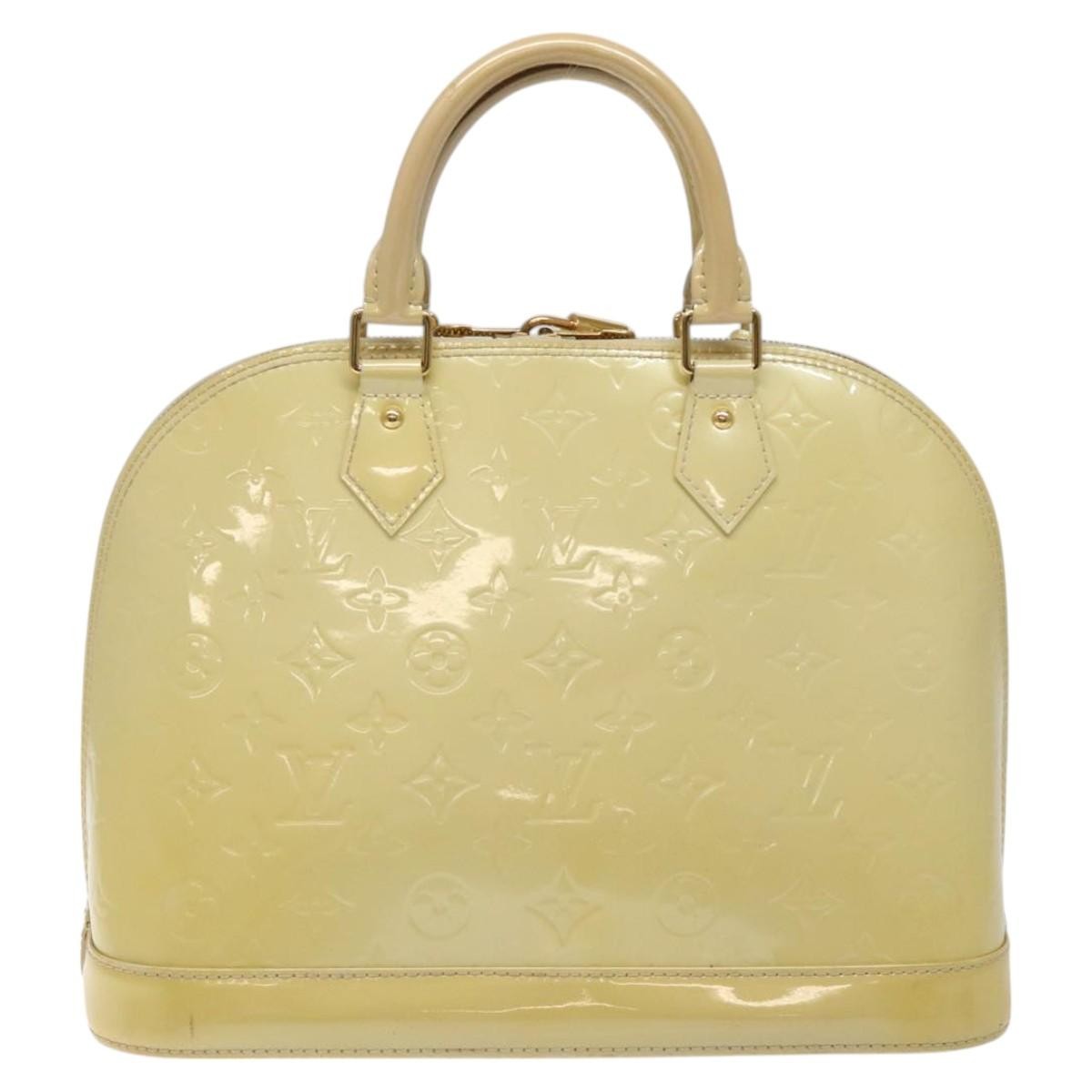 Louis Vuitton Alma Handbag Monogram Vernis, BEIGE, PATENT_LEATHER, Handbag