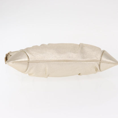 Salvatore Ferragamo Gancini Shoulder Bag Leather, GOLD, LEATHER, Shoulder bag