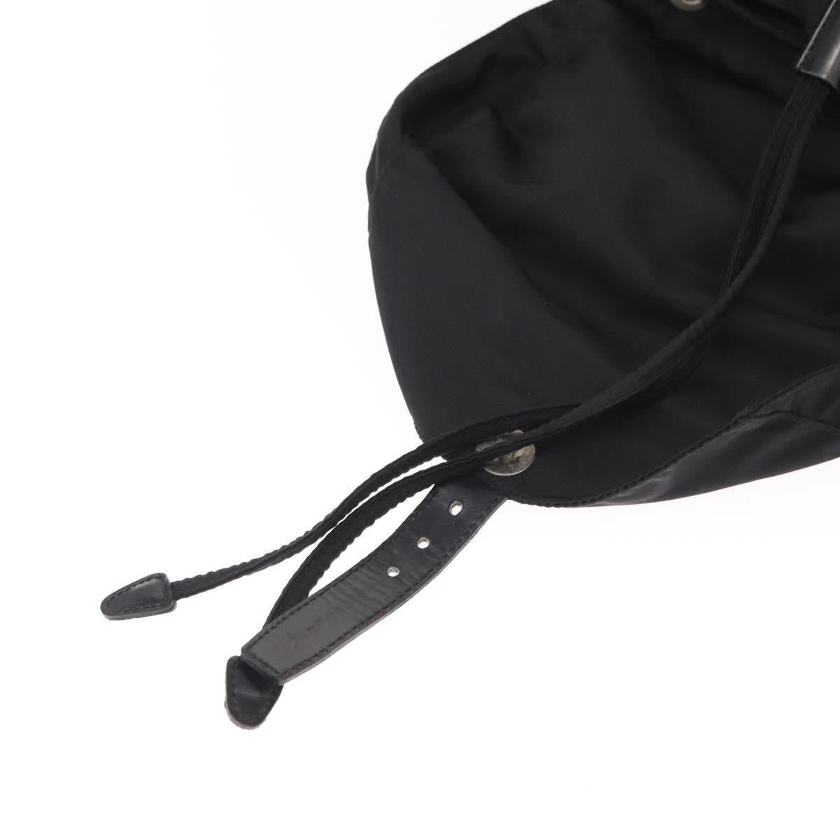 Prada Vela Double Front Pocket Backpack Tessuto with Saffiano Leather, BLACK, NYLON, Backpack