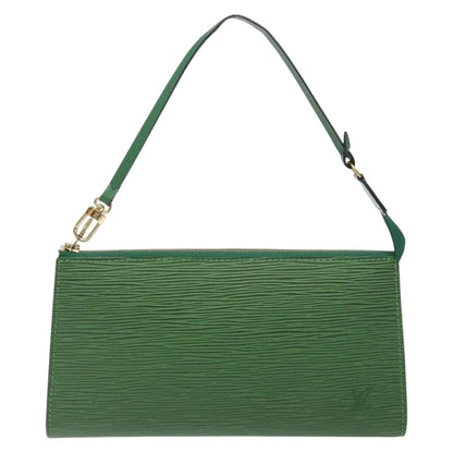 Louis Vuitton Pochette Accessoires Epi Leather, GREEN, LEATHER, Clutche & pouche
