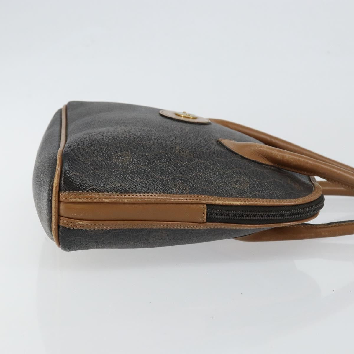 Christian Dior Vintage Honeycomb Handbag Canvas Leather, BLACK, CANVAS, Handbag