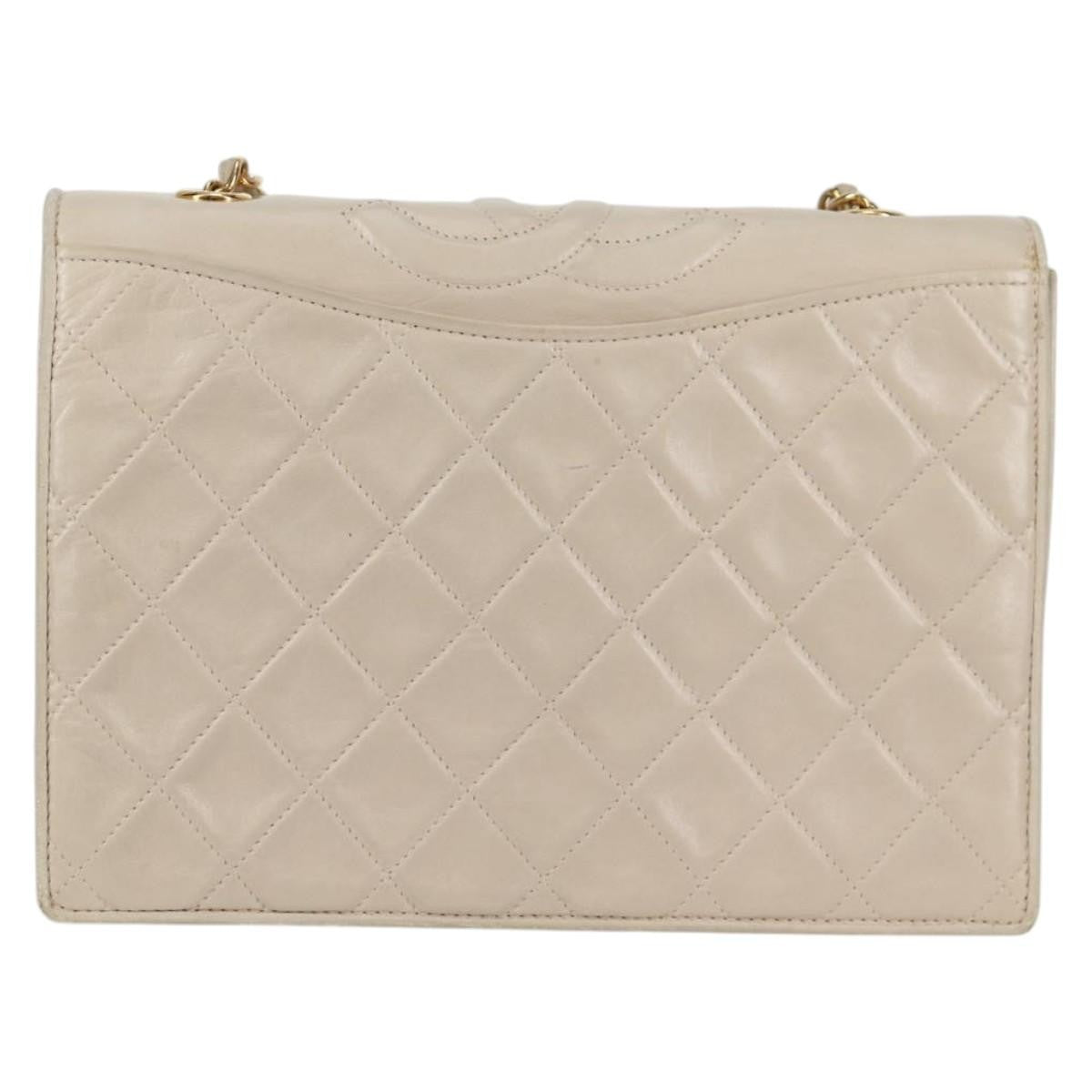 Chanel Vintage Tassel Flap Bag Quilted Lambskin, GOLD, LAMB_SKIN, Handbag