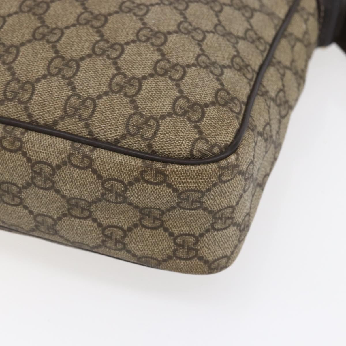 Gucci Front Zip Messenger GG Coated Canvas, BROWN, CANVAS, Shoulder bag