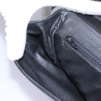 Celine Vintage Circle Logo Crossbody Bag Leather, BLACK, LEATHER, Crossbody bag