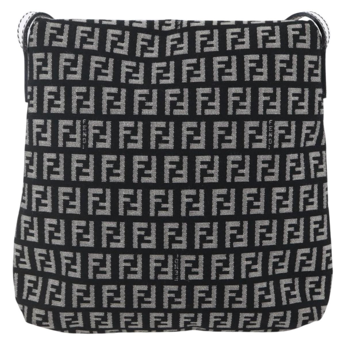 Fendi Vintage Flap Crossbody Bag Zucchino Canvas, BROWN, CANVAS, Shoulder bag