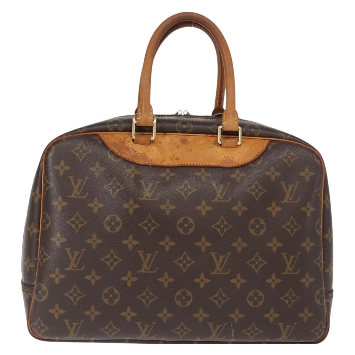 Louis Vuitton Deauville Handbag Monogram Canvas, BROWN, CANVAS, Handbag