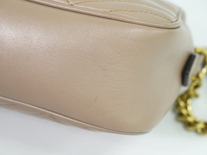Gucci GG Marmont Shoulder Bag Matelasse Leather, BEIGE, LEATHER, Shoulder bag