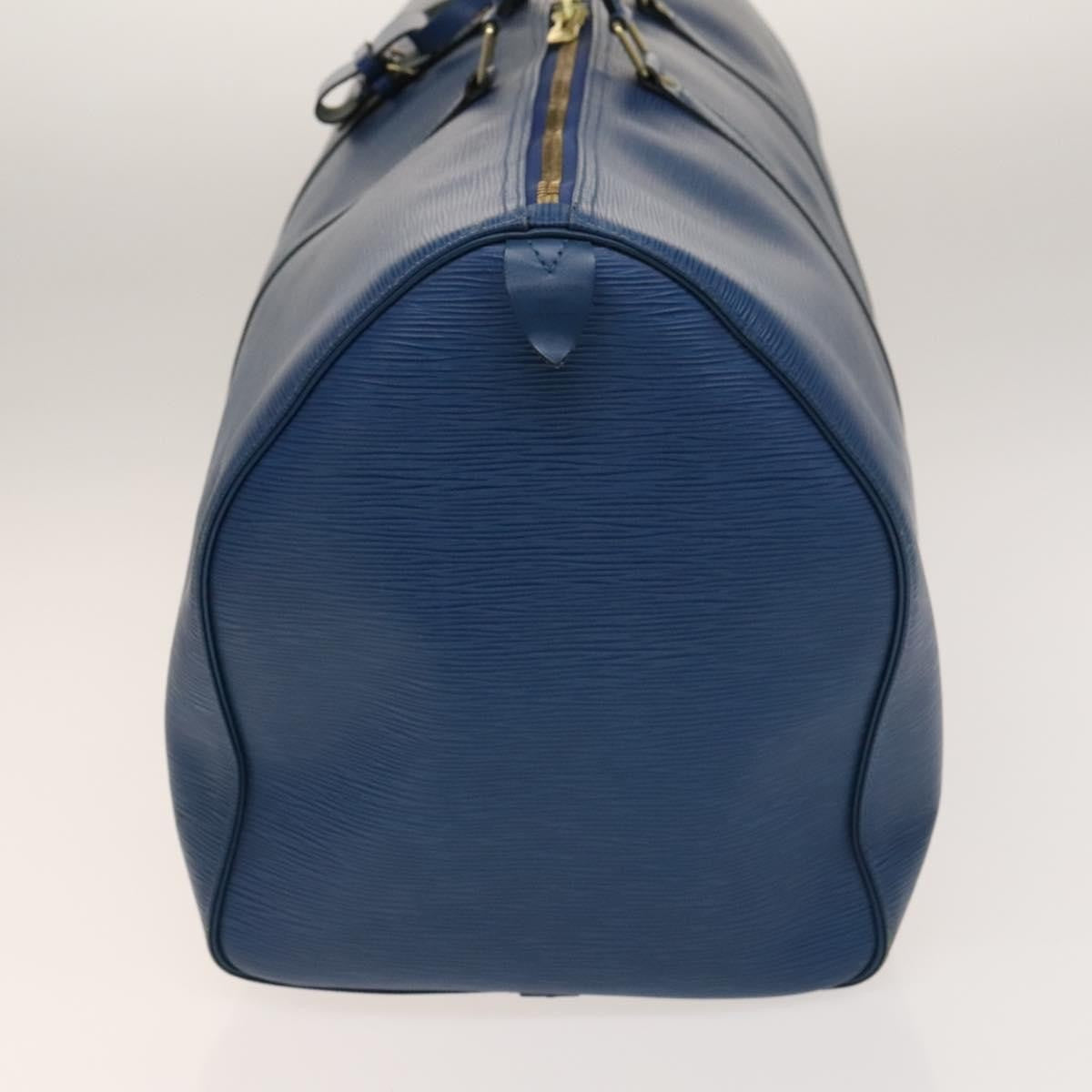 Louis Vuitton Keepall Bag Epi Leather, BLUE, LEATHER, Travel bag