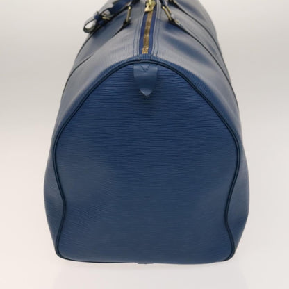 Louis Vuitton Keepall Bag Epi Leather, BLUE, LEATHER, Travel bag