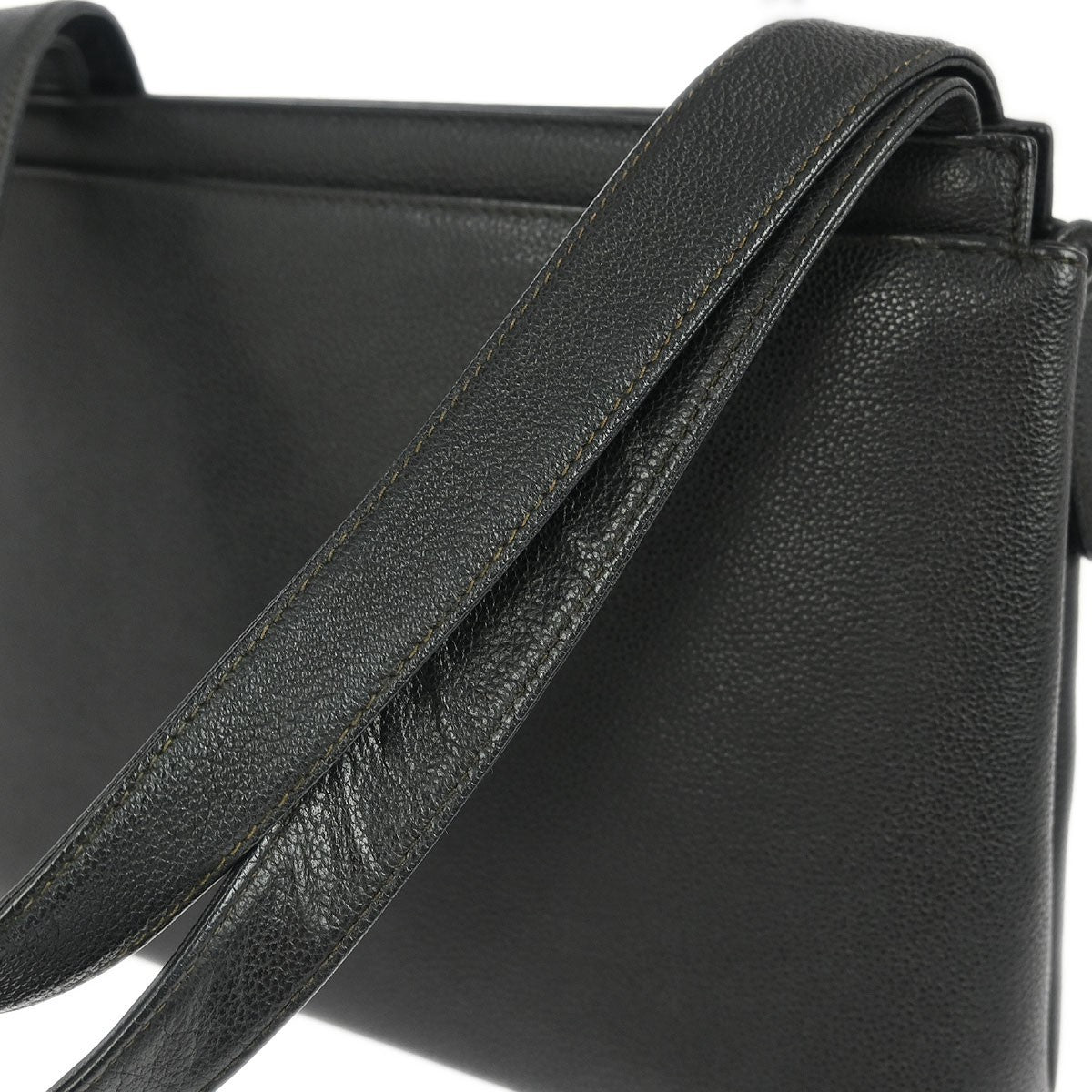 Chanel Vintage CC Lock Tote Leather, BLACK, LEATHER, Tote bag