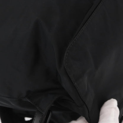 Prada Vela Double Front Pocket Backpack Tessuto with Saffiano Leather, BLACK, NYLON, Backpack