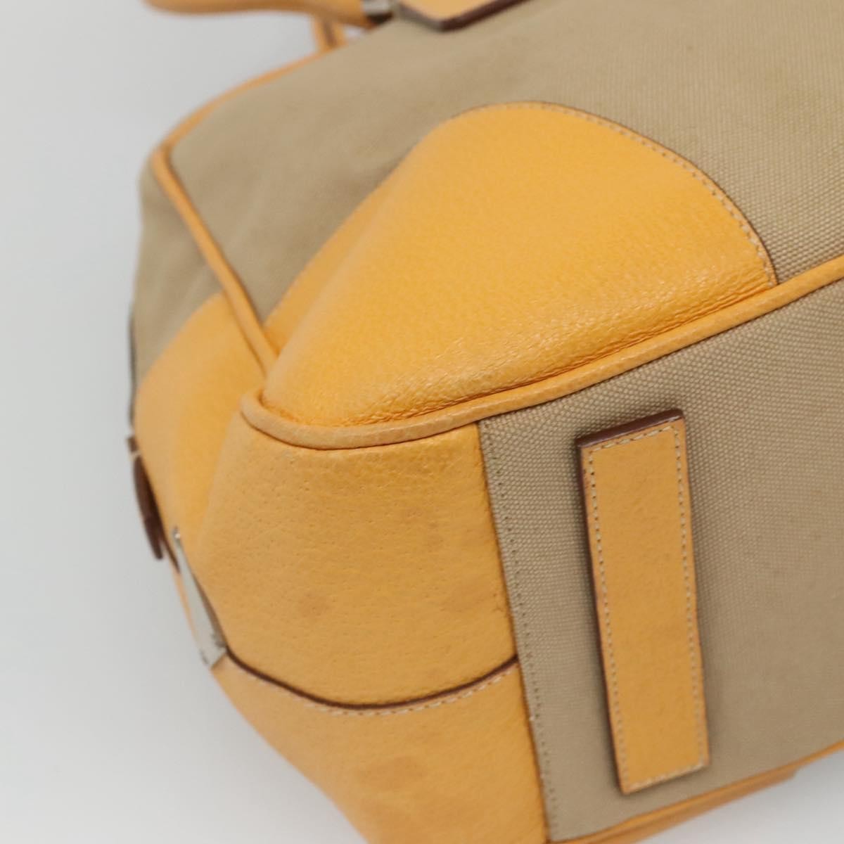 Prada Bauletto Bag Canvas with Leather, BEIGE, CANVAS, Handbag