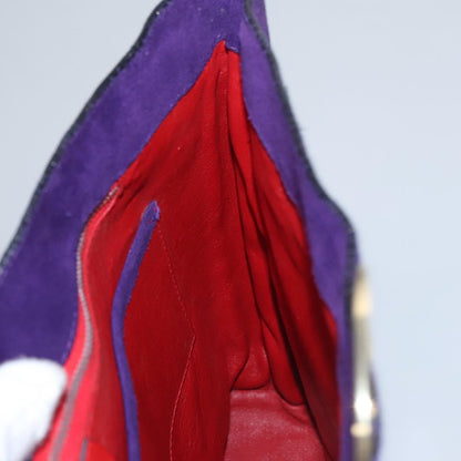 Celine Circle logo Suede and Leather, PURPLE, SUEDE, Shoulder bag