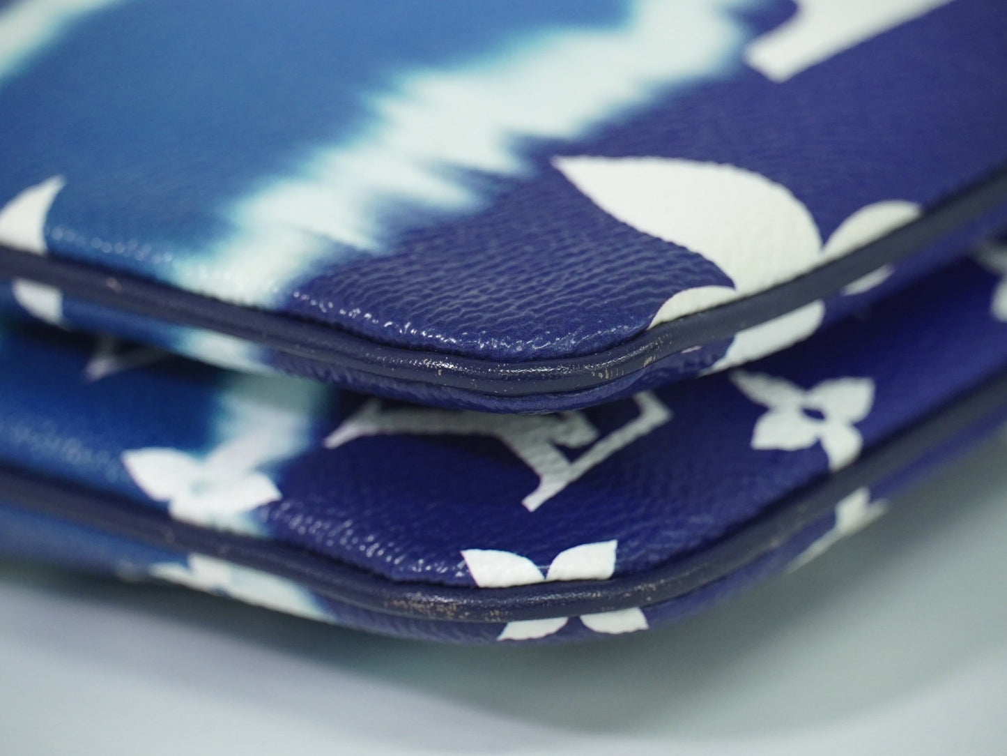 Louis Vuitton Double Zip Pochette Limited Edition Escale Monogram Giant, BLUE, CANVAS, Shoulder bag