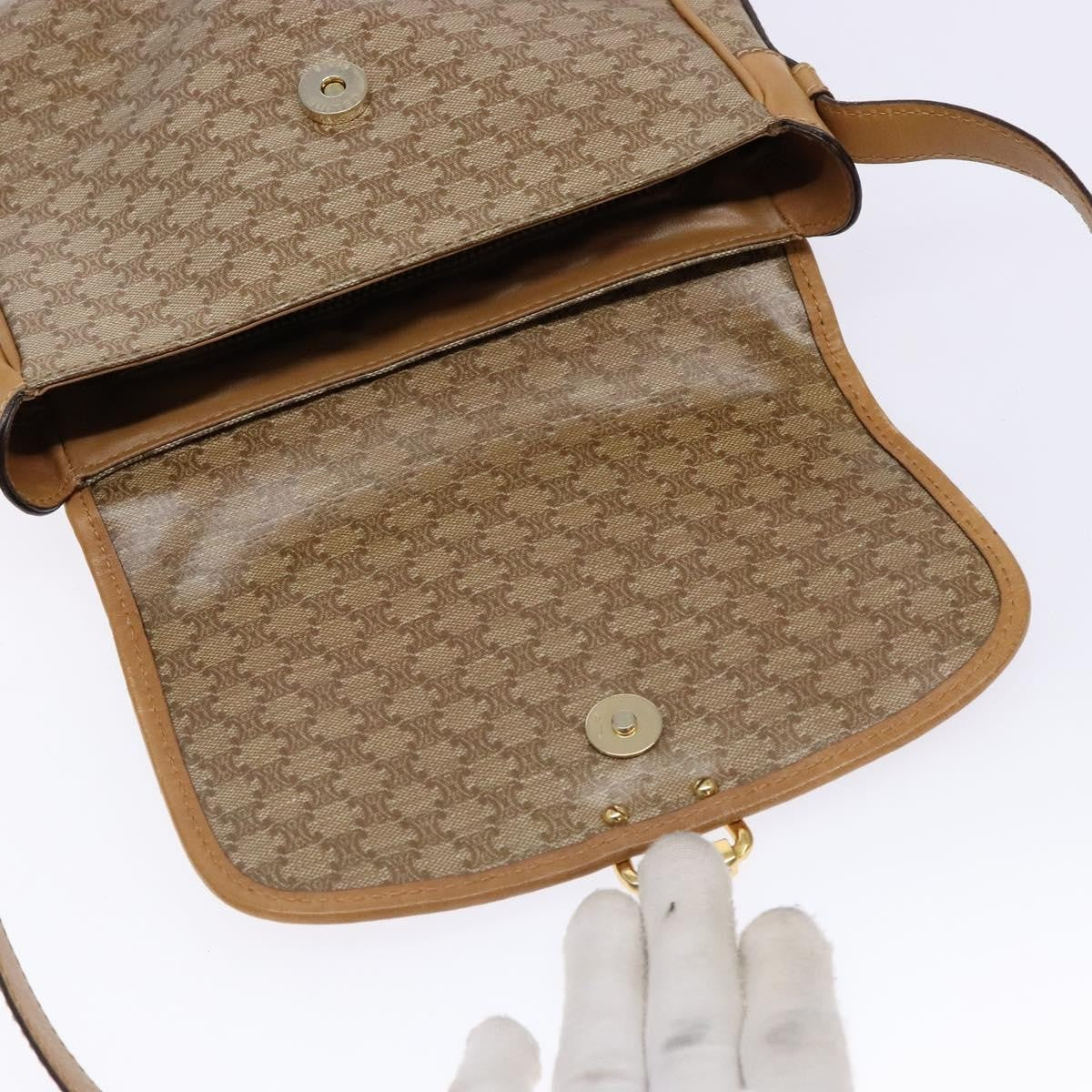 Celine Macadam Shoulder Bag PVC Leather, BEIGE, CANVAS, Shoulder bag