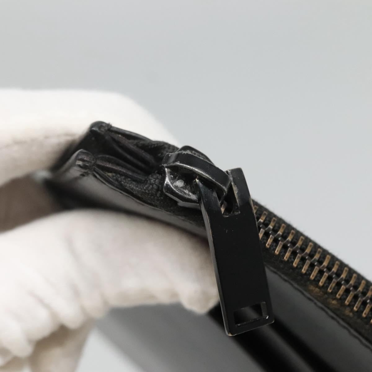 Saint Laurent Zip Pocket Pouch Leather, BLACK, LEATHER, Clutche & pouche