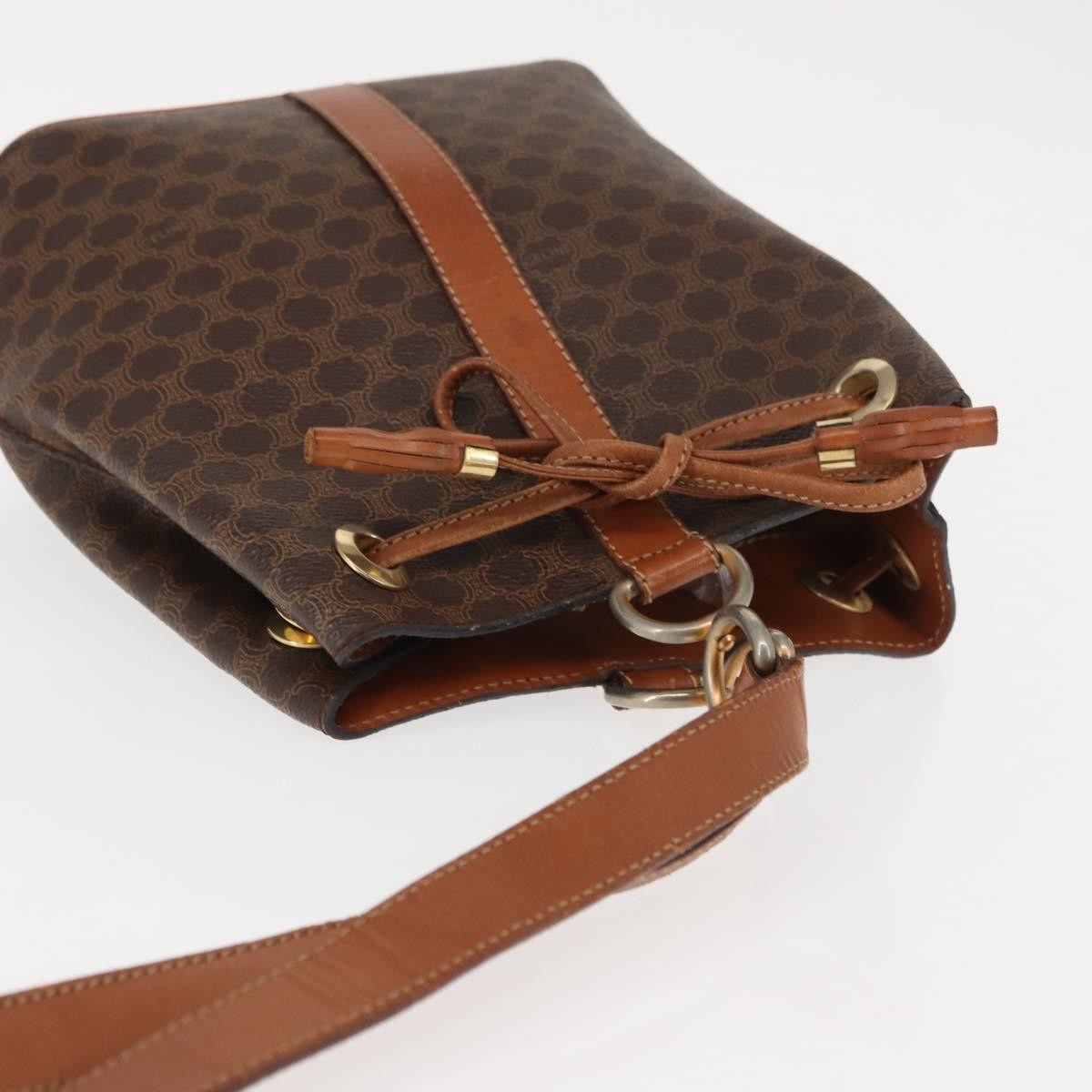 Celine Vintage Macadam Shoulder Bag Canvas, BROWN, PVC, Shoulder bag