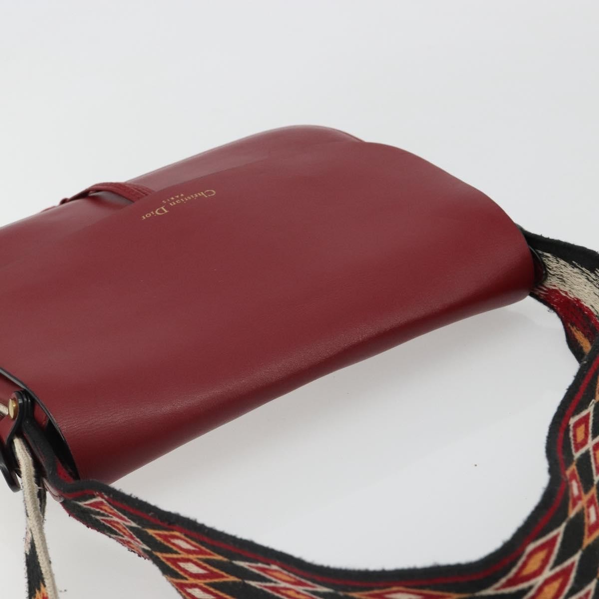 Christian Dior Diorodeo Flap Bag Leather, Red, Leather, Shoulder Bag