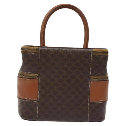 Celine Vintage Double Zip Vanity Case Macadam Coated Canvas, BROWN, CANVAS, Toiletry Case