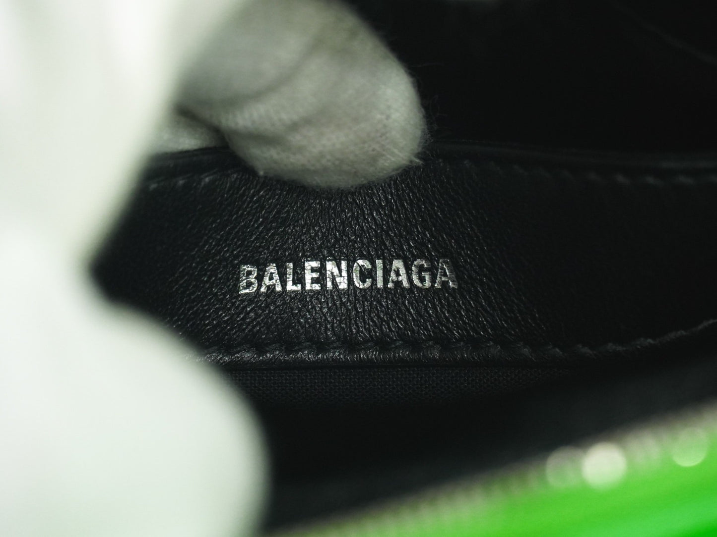 Balenciaga Logo Ville Bag Crocodile Embossed Leather, GREEN, LEATHER, Handbag