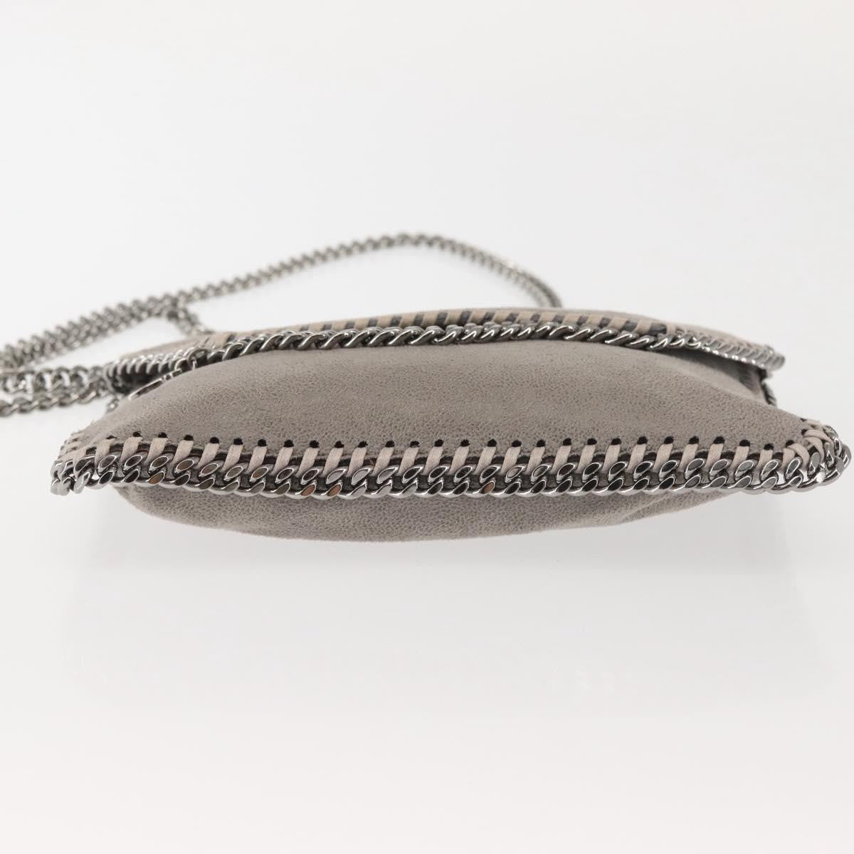 Stella McCartney Falabella Fold Over Flap Crossbody Bag Shaggy Deer, GRAY, SUEDE, Crossbody bag