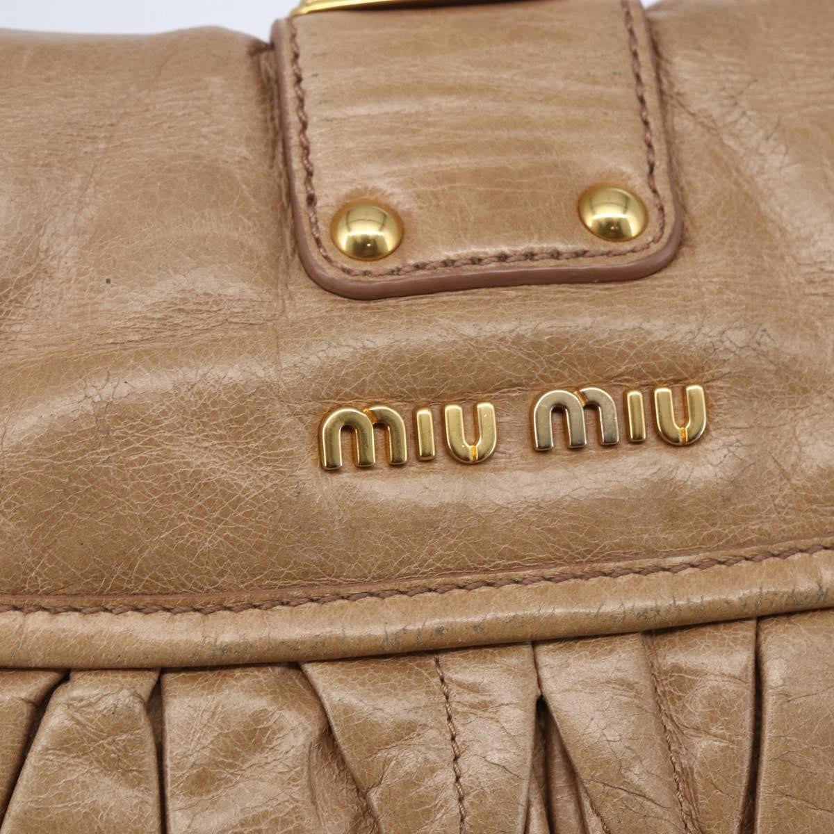 Miu Miu Coffer Convertible Hobo Matelasse Leather, BEIGE, LEATHER, Handbag