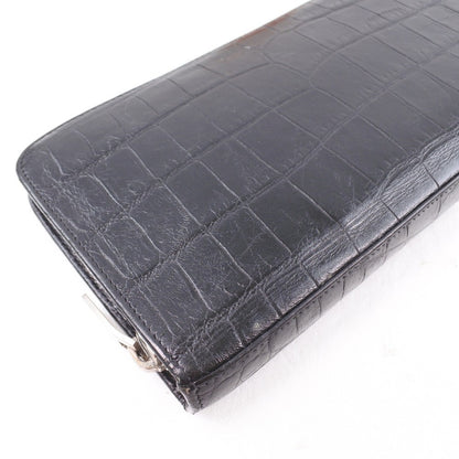 Saint Laurent Classic Zip Around Organizer Wallet Leather, BLACK, CALFSKIN, Wallets