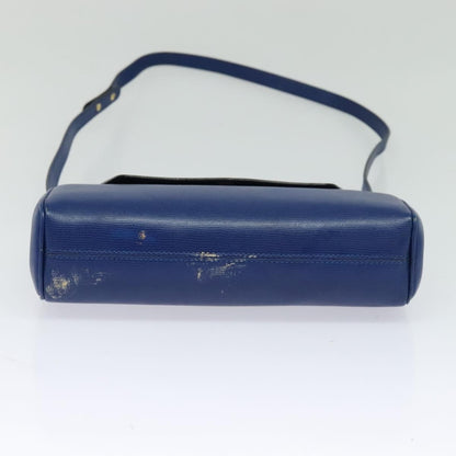 Celine Vintage Circle Logo Crossbody Bag Leather, BLUE, LEATHER, Crossbody bag