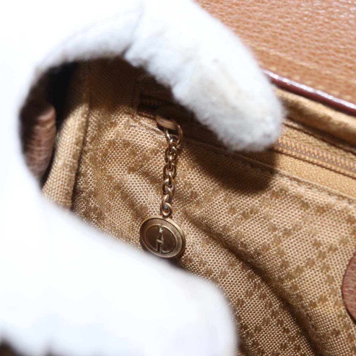 Gucci Vintage Bamboo Front Pocket Tote Suede, BROWN, SUEDE, Tote bag