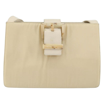 Prada Vintage Shoulder Bag Nylon and Leather, BEIGE, NYLON, Shoulder bag