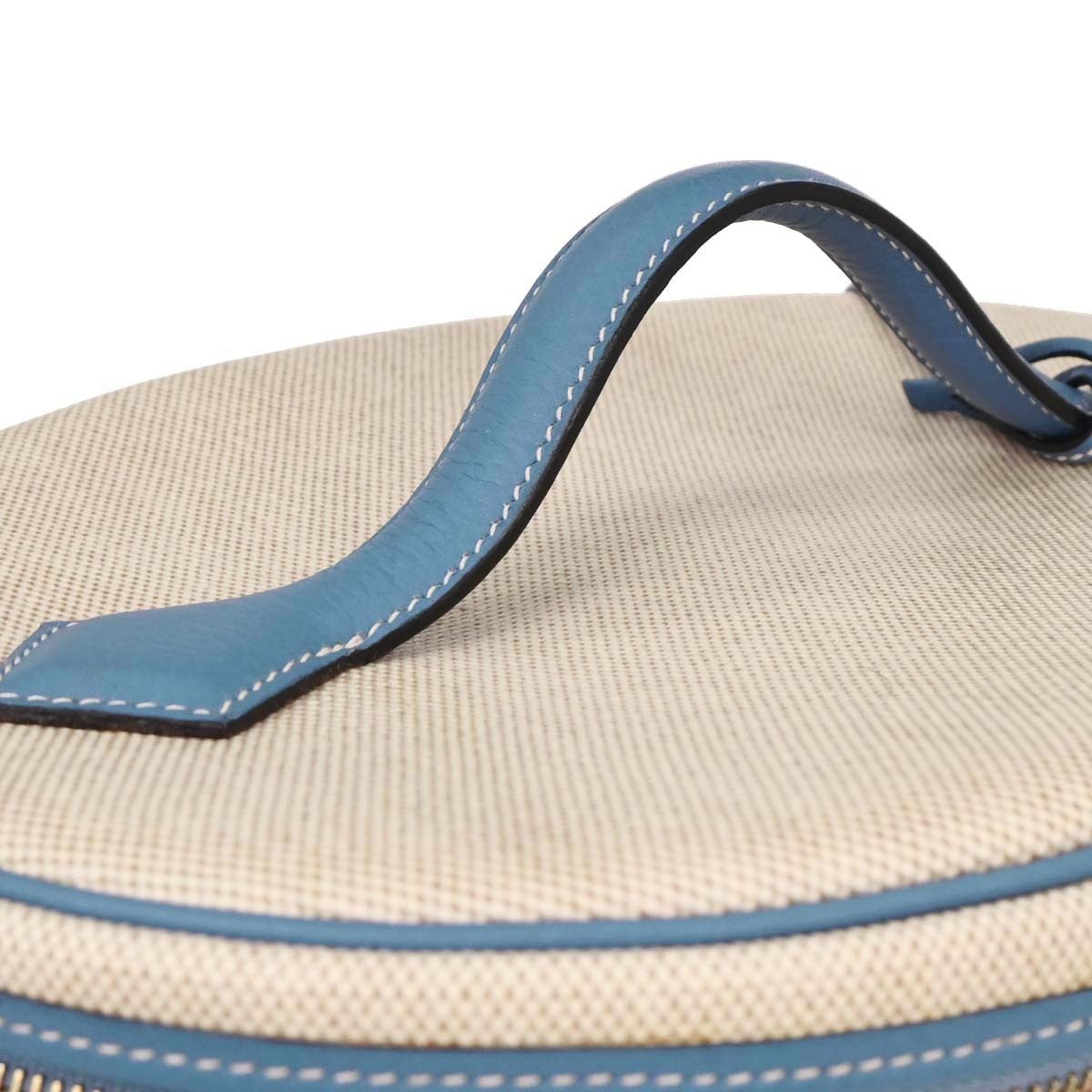 Hermes Intercity Victoria Travel Case Toile with Leather, BEIGE, CANVAS, Clutche & pouche