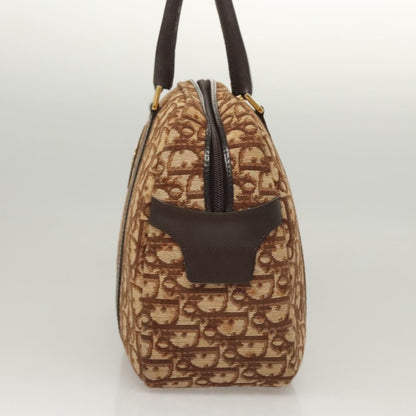 Christian Dior Vintage CD Trotter Handbag Canvas, BROWN, CANVAS, Handbag