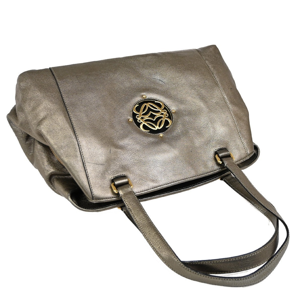 Loewe Anagram Tote Leather, GOLD, LEATHER, Tote bag