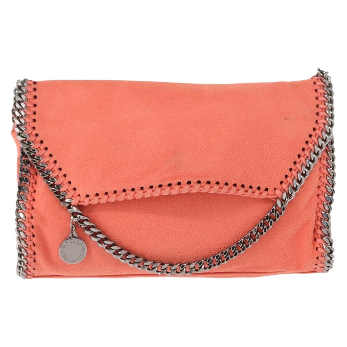 Stella McCartney Falabella Fold Over Flap Crossbody Bag Shaggy Deer, ORANGE, POLYESTER, Shoulder bag
