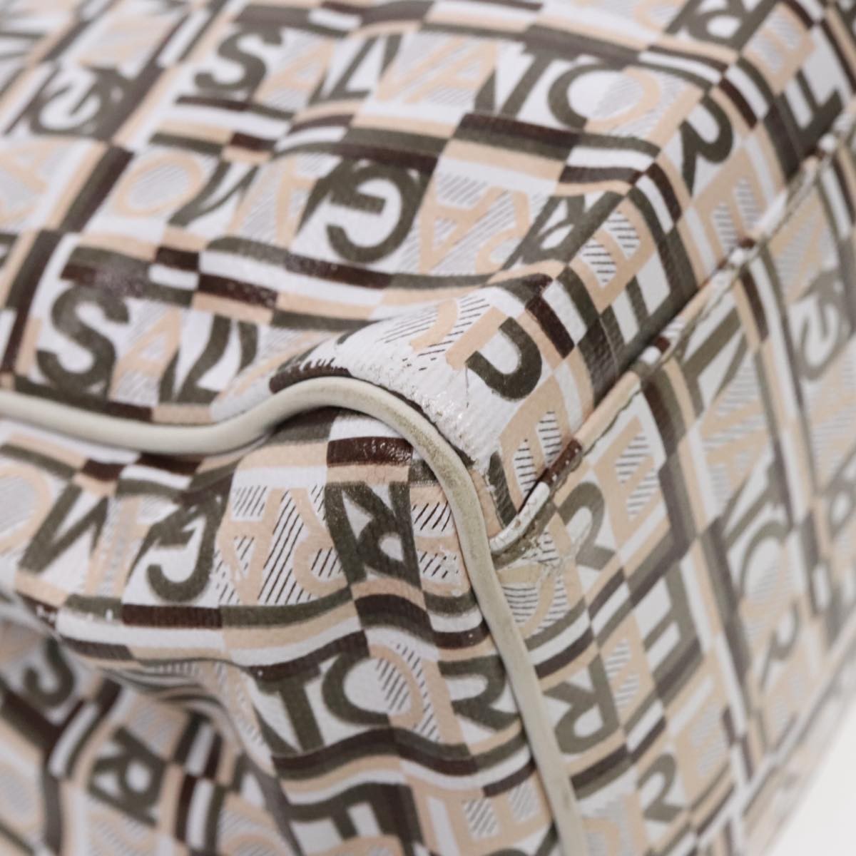 Salvatore Ferragamo Gancini Tote Leather, WHITE, LEATHER, Tote bag