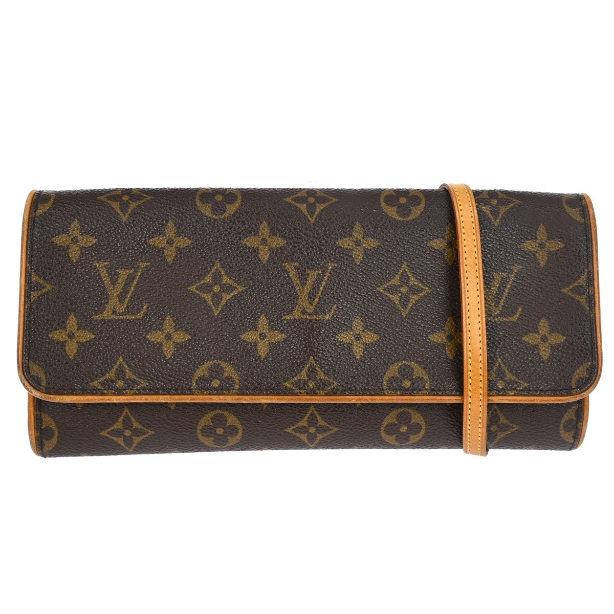 Louis Vuitton Twin Handbag Monogram Canvas, BROWN, CANVAS, Clutche & pouche