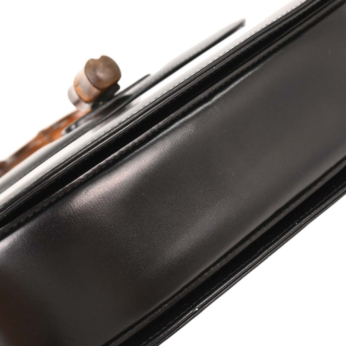 Gucci Vintage Convertible Top Handle Bag Leather, BLACK, LEATHER, Handbag