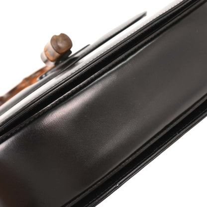 Gucci Vintage Convertible Top Handle Bag Leather, BLACK, LEATHER, Handbag