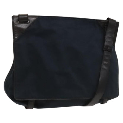 Bottega Veneta Vintage Flap Shoulder Bag Cotton, NAVY, COTTON, Shoulder bag