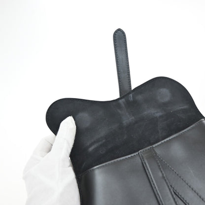 Christian Dior Saddle Belt Bag Leather, BLACK, LEATHER, Clutche & pouche