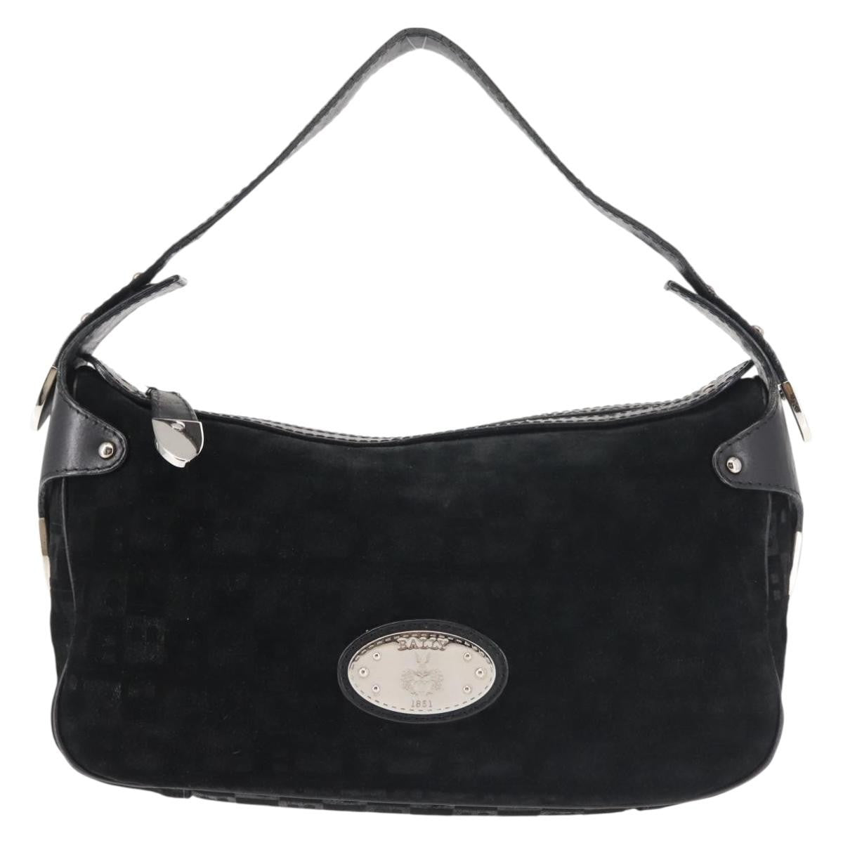 Bally Vintage Shoulder Bag Suede, BLACK, SUEDE, Shoulder bag