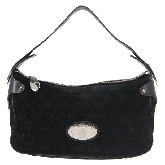 Bally Vintage Shoulder Bag Suede, BLACK, SUEDE, Shoulder bag