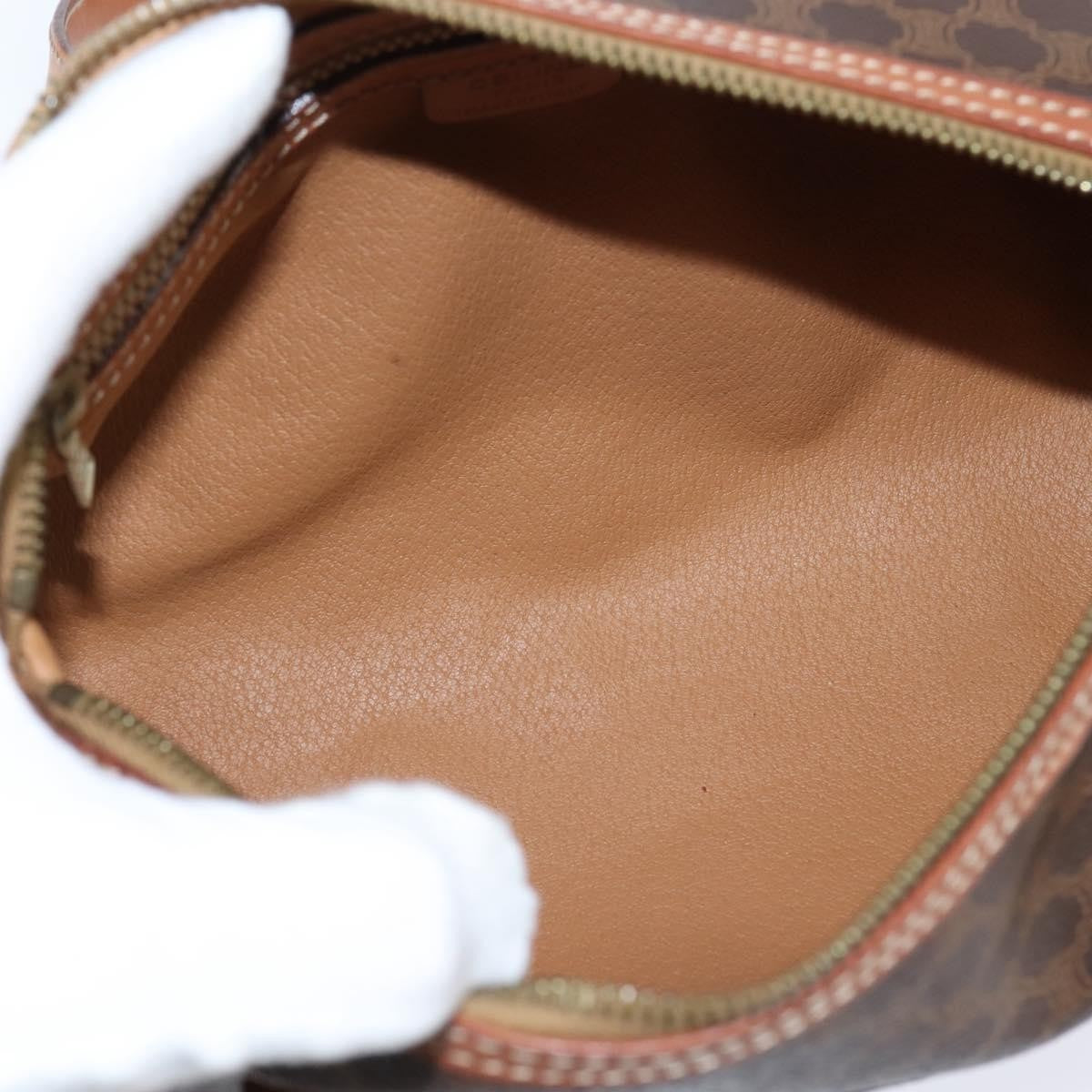 Celine Vintage Macadam Shoulder Bag Canvas and Leather, BROWN, CANVAS, Shoulder bag