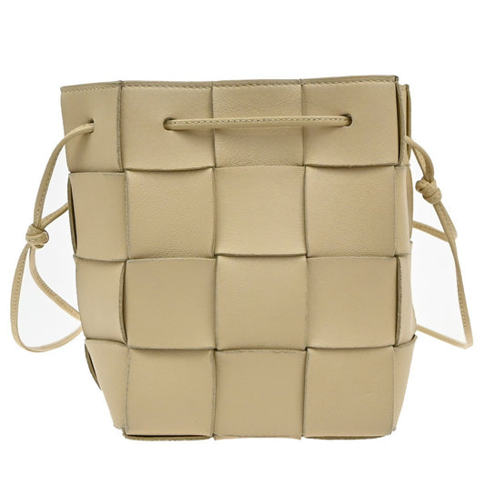 Bottega Veneta Cassette Bucket Bag Maxi Intrecciato Leather, BEIGE, LEATHER, Shoulder bag