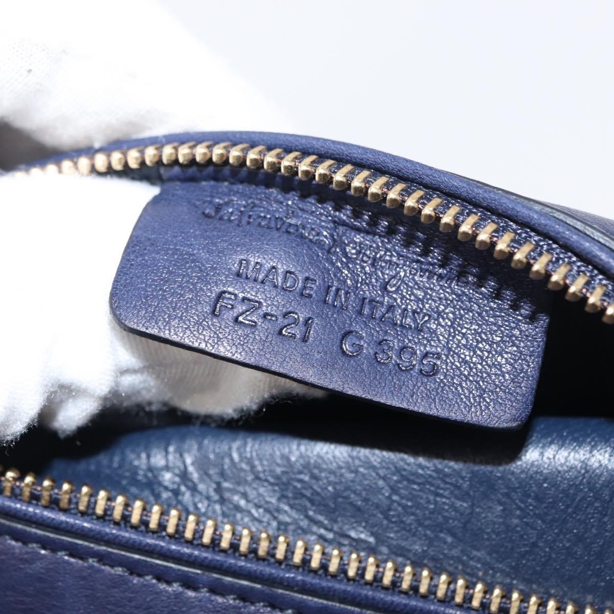 Salvatore Ferragamo Suzanna Satchel Smooth Leather, NAVY, LEATHER, Handbag