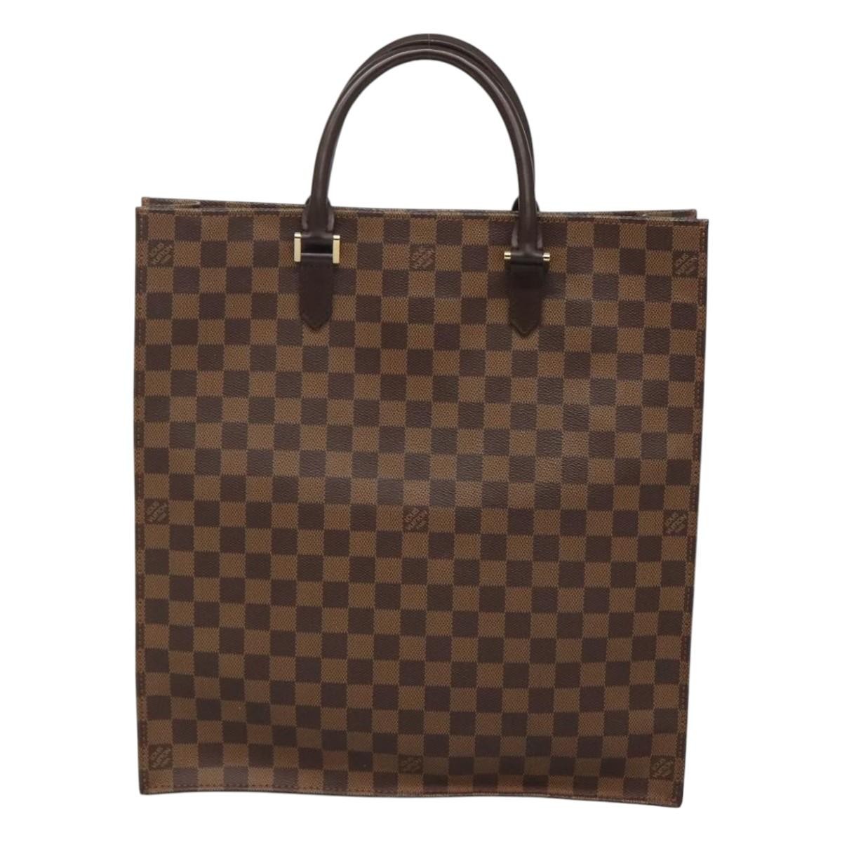 Louis Vuitton Sac Plat Bag Damier, BROWN, CANVAS, Handbag