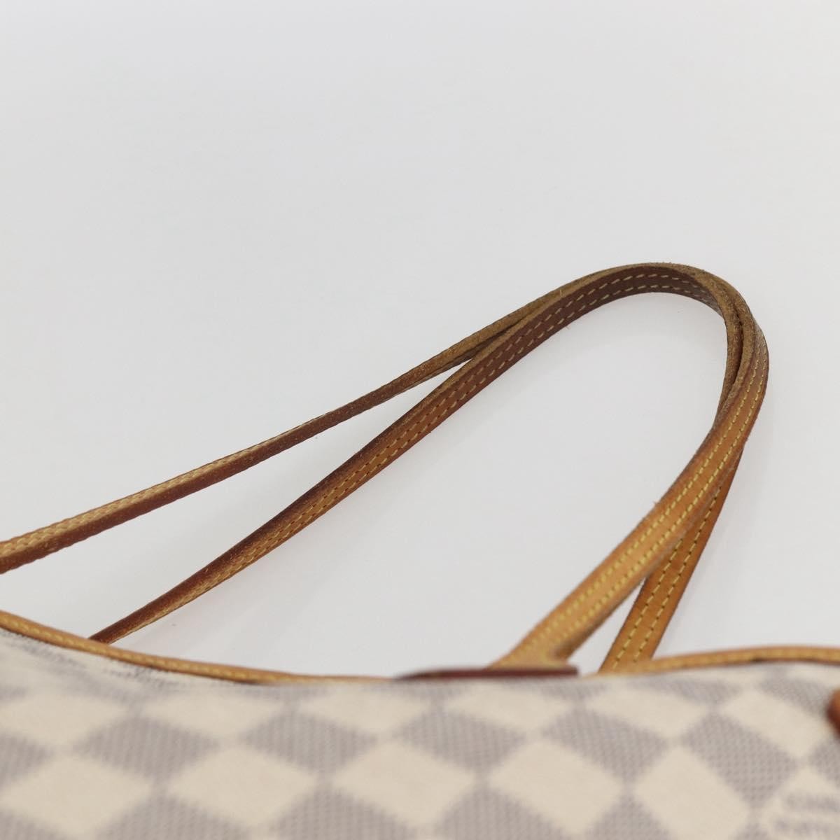 Louis Vuitton Neverfull Tote Damier azur, WHITE, CANVAS, Tote bag